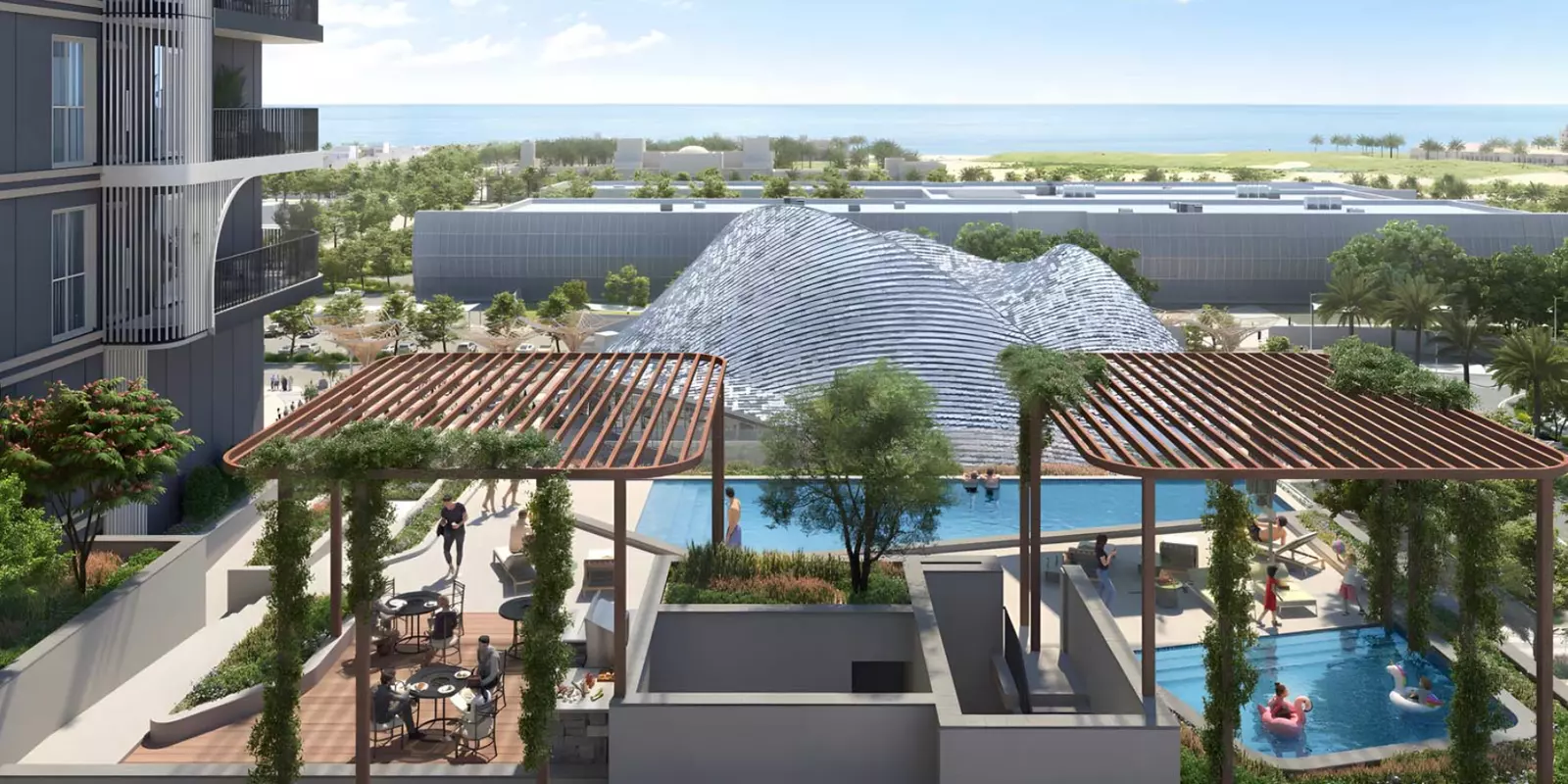 manarat living 2 by aldar in saadiyat pool view