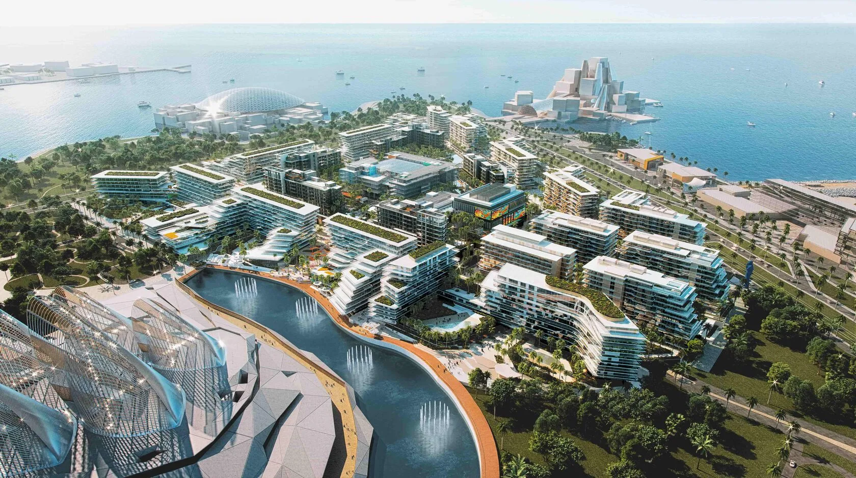 saadiyat grove by aldar properties aerial view